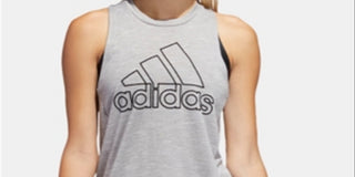 Adidas Women's Sport 2 Street Logo Racerback Tank Top Gray Size XXS