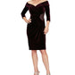 Alex Evenings Women's 3/4 Sleeve Knee Length Sheath Dress Red Size 8