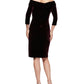 Alex Evenings Women's 3/4 Sleeve Knee Length Sheath Dress Red Size 8