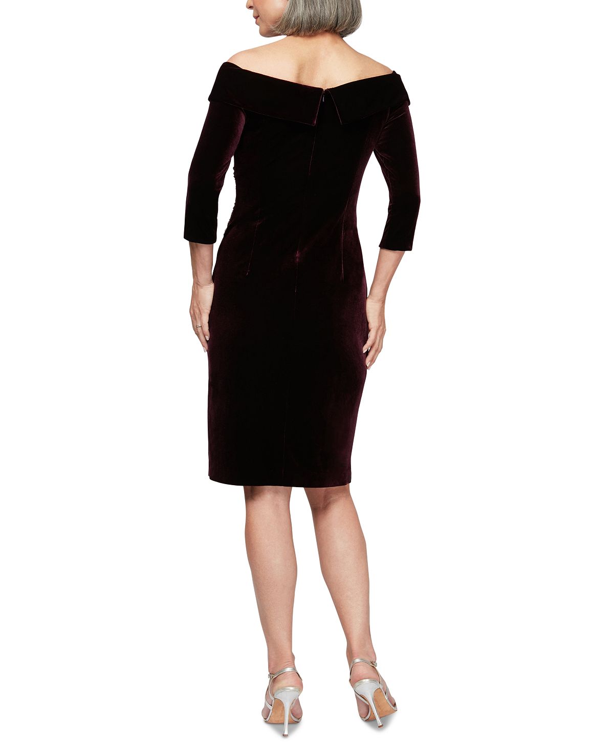 Alex Evenings Women's 3/4 Sleeve Knee Length Sheath Dress Red Size 8