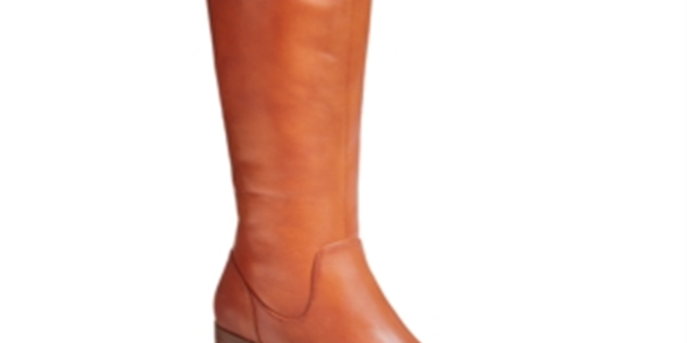 INC International Concepts Women's Karmenn Leather Tall Over the Knee Boots Brown Size 9.5 M