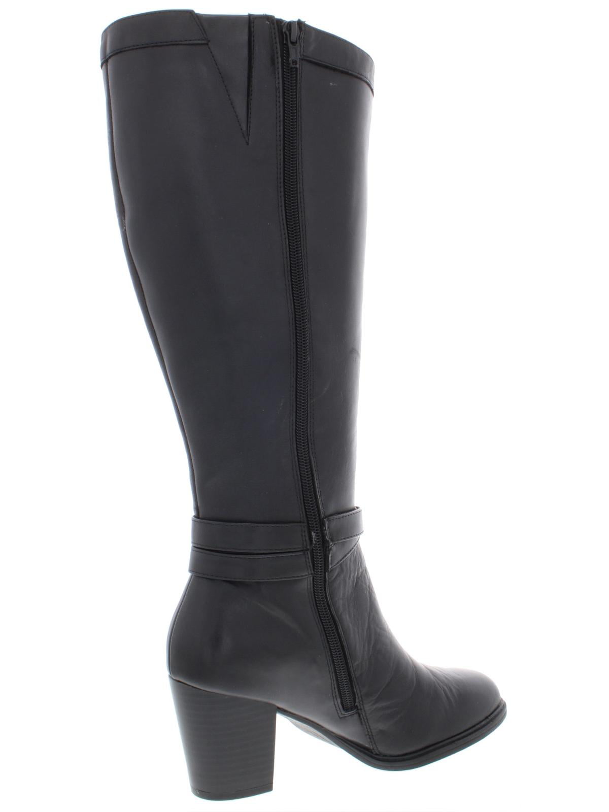 Giani Bernini Womens Rozario Leather Almond Toe Knee High, Black, Size 9