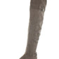 American Rag Women's Adarra Buckle Stacked Heel Over the Knee Boots Brown Size 8.5 M