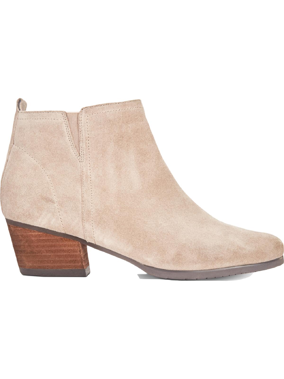 Aqua College Women's Flex Gore Comfort Waterproof Cushioned Isla Round Toe Block Heel Zip up Leather Booties Brown Size 5.5 M