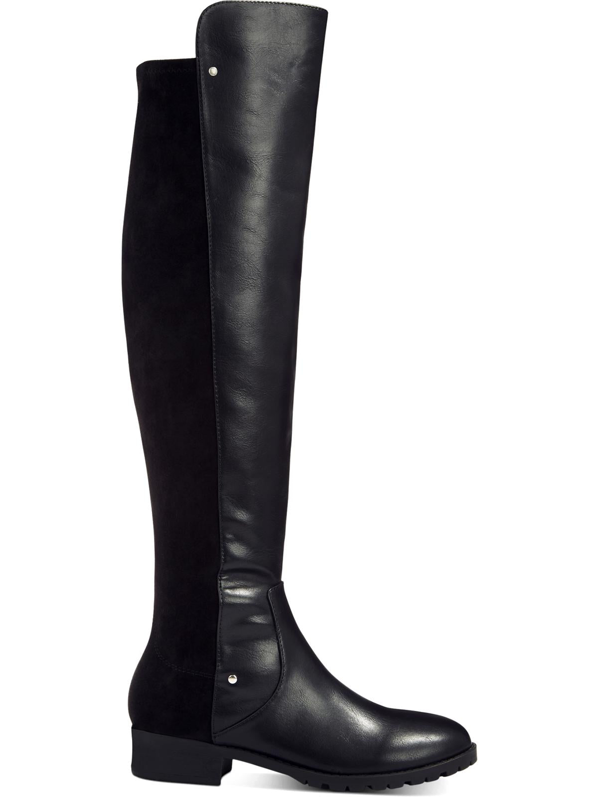 Material Girl Women's Webby Over-The-Knee Bo Black Smooth Size 8.5M