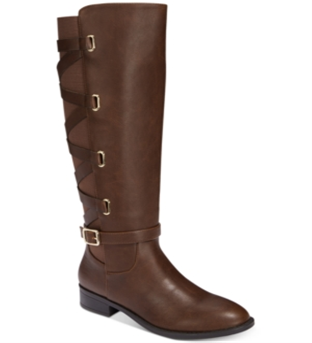 Thalia Sodi Women's Veronika Faux Leather Riding Boots  Brown Size 12 M