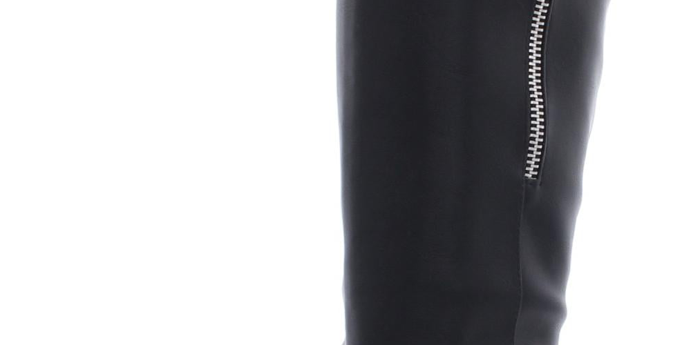 Material Girl Women's Winnnie Faux Leather Tall Riding Boots Black Size 5 M