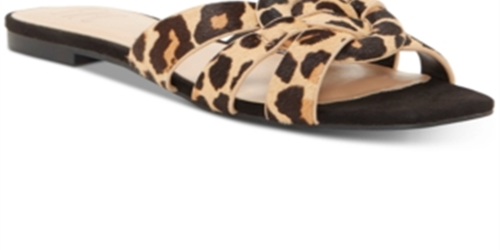 INC International Concepts Women's GARGI Leather Open Toe Brown Size 6.5 M