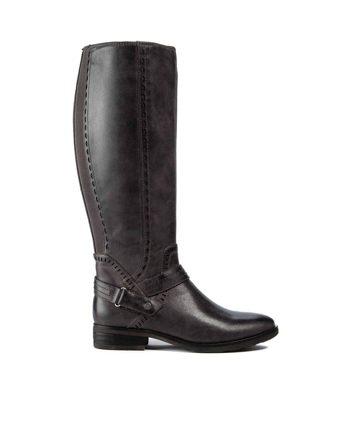 Baretraps Women's Abram Laser Cut Mixed Media Riding Boots Black Size 9.5M