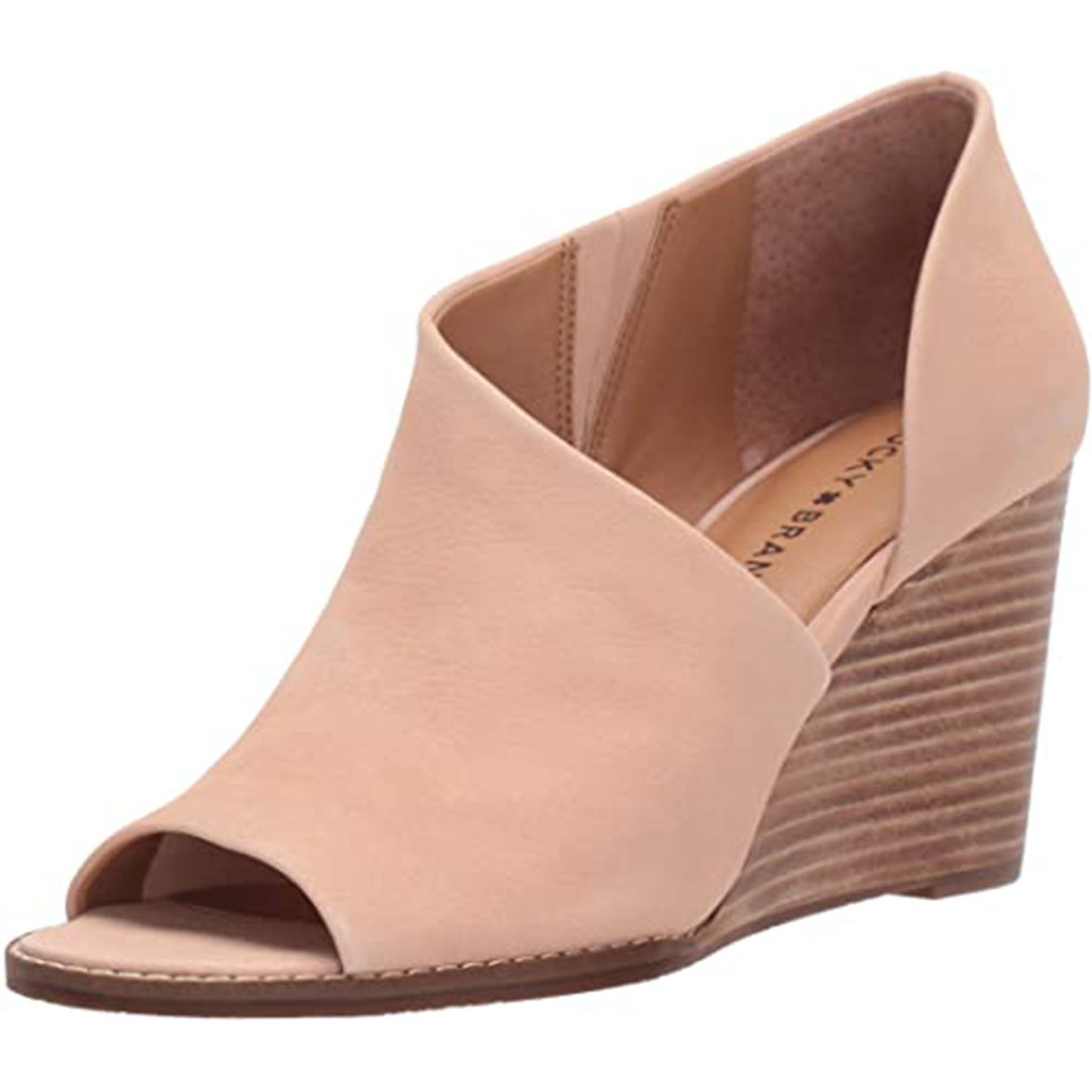 Lucky Brand Women's Casual Cutout Leather Wedge Bootie Brown Size 7 M