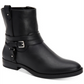 Style & Co. Women's State Faux Leather Ankle Booties Black Smooth  Black Size 5 M