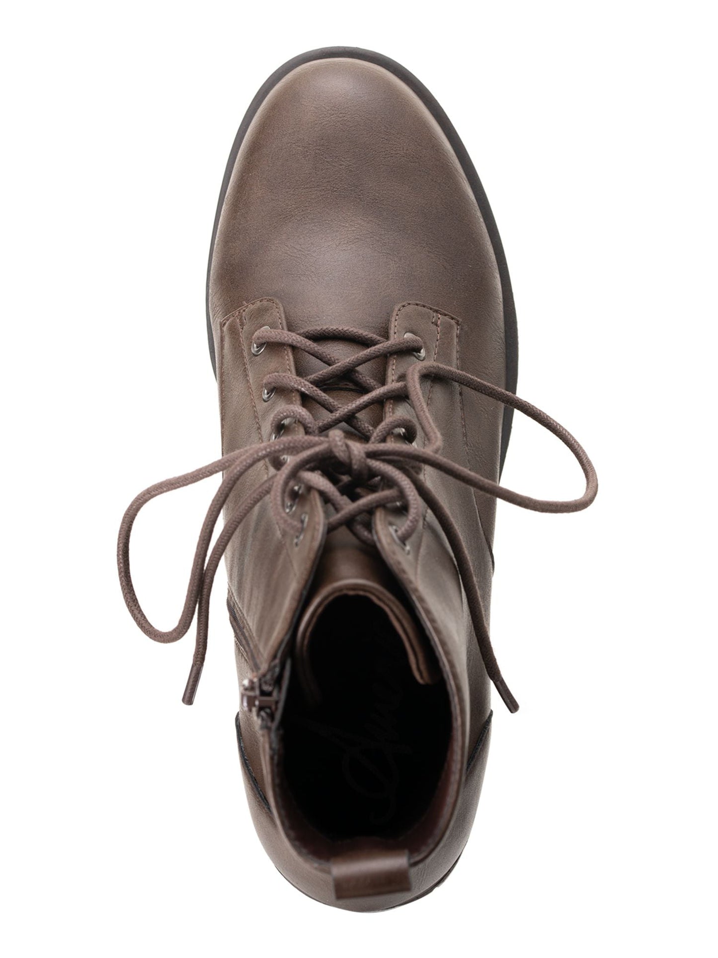 American Rag Women's Zipper Accent Franie Round Toe Block Heel Lace up Booties Brown Size 7.5 M