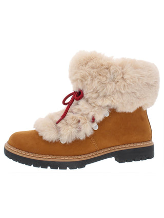 INC Women's Pravale Faux Fur Lace-up Winter Boots Brown Size 6.5 M