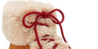 INC Women's Pravale Faux Fur Lace-up Winter Boots Brown Size 6.5 M