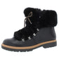 INC Women's Platform Fur Trim Comfort Pravale Round Toe Block Heel Lace-up Snow Boots Black Size 7 M
