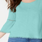 Style & Co Women's Petite Crochet-Trim Lantern-Sl Refreshing Teal Size PXS