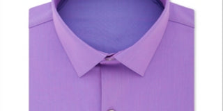 Kenneth Cole Reaction Men's All Day Flex Performance Stretch Solid Dress Shirt Thistle Purple Size 15X34-35