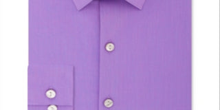 Kenneth Cole Reaction Men's All Day Flex Performance Stretch Solid Dress Shirt Thistle Purple Size 15X34-35