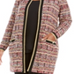 Belldini Women's Plus Knit Metallic Cardigan Sweater Red- Gold Size 3XL