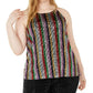 INC Women's Plus Sequin Striped Halter Top Black Size -3X