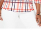 Charter Club Women's Cotton Plaid Boat Neck Top Pink Petite X-Small