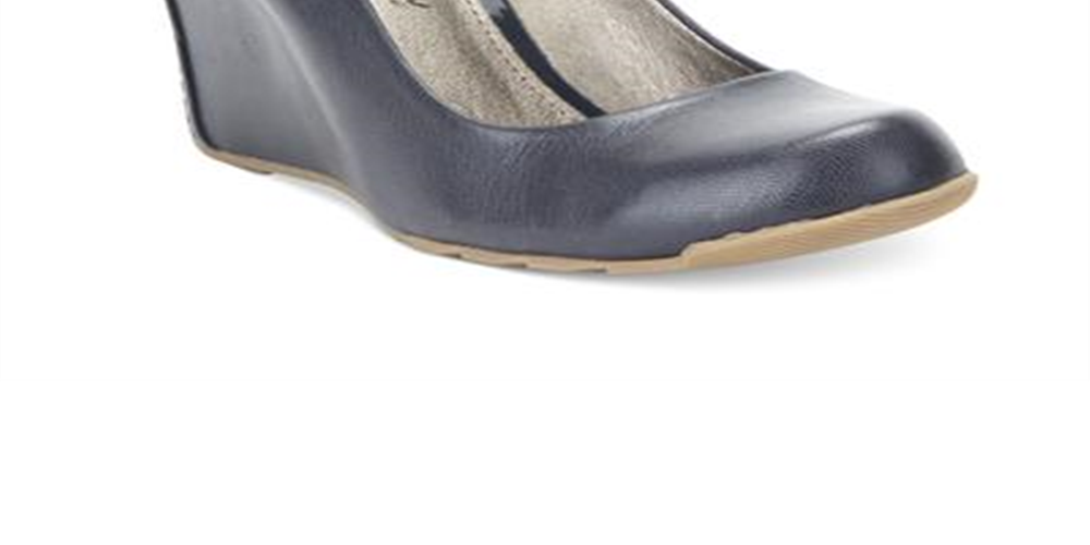 Kenneth Cole Reaction Women's Did U Tell Leather Wedge Heels Navy Size 10 M