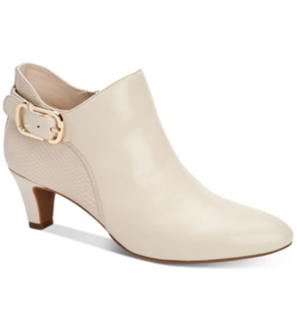 Alfani Women's Step 'N Flex Valmontt Booties Shoes White Size 7 M