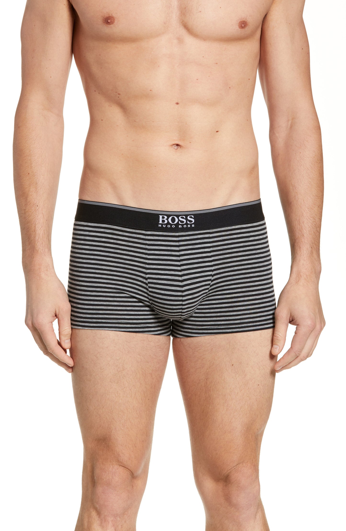 Hugo Boss Men's Striped Trunks Gray Size X-Large