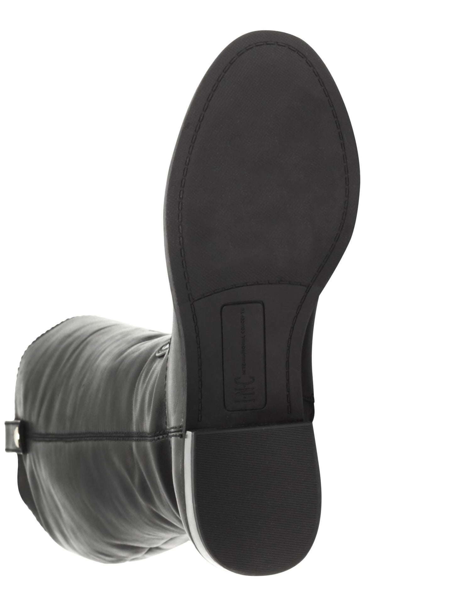 INC International Concepts Women's Fawne Leather Closed Toe Over Knee Riding Black Size 10M