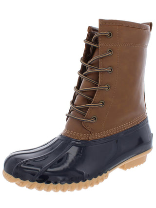 Sporto Women's Ariel Faux Leather Ankle Rain Boots  Brown Size 6 M