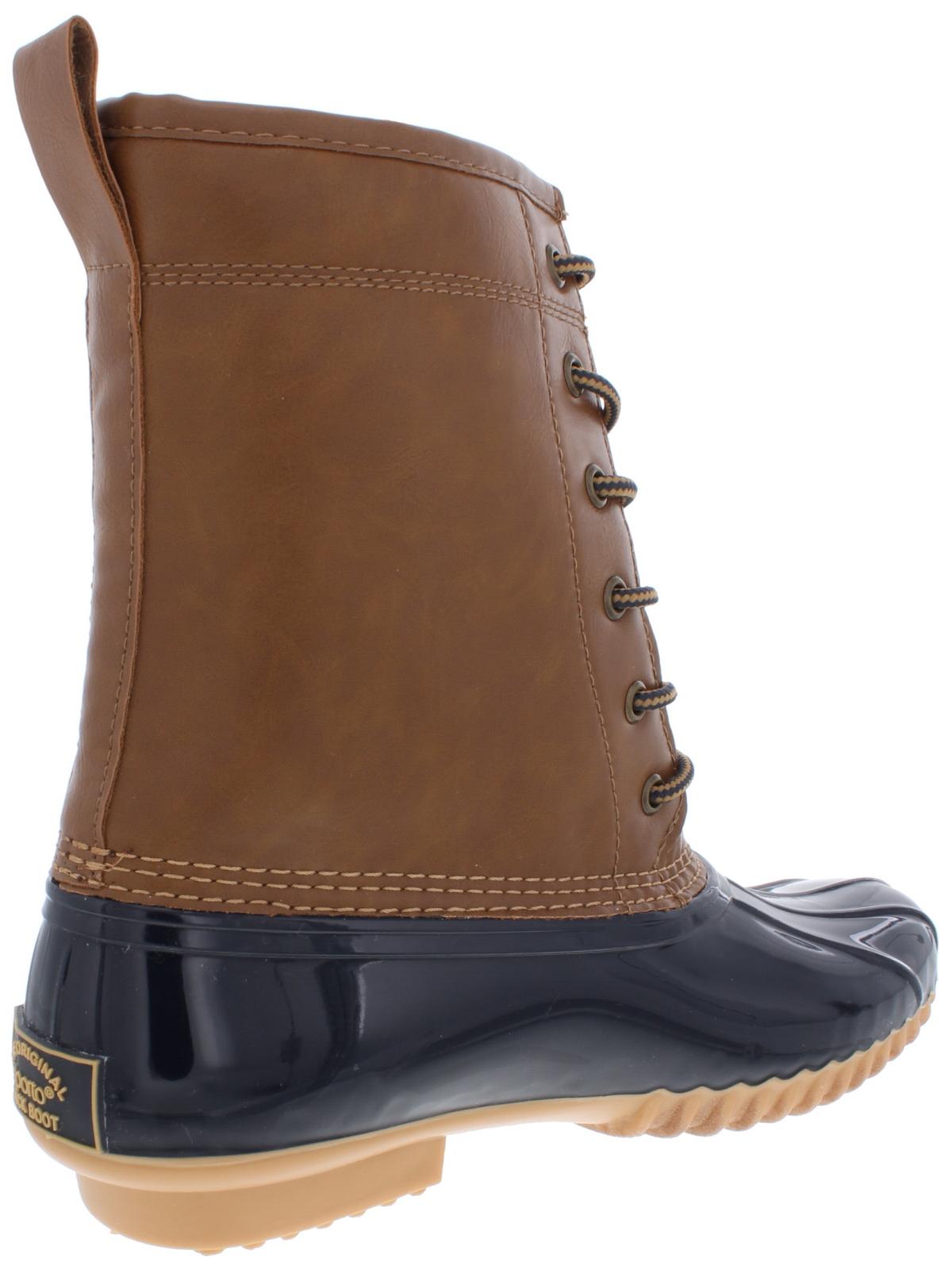 Sporto Women's Ariel Faux Leather Ankle Rain Boots  Brown Size 6 M