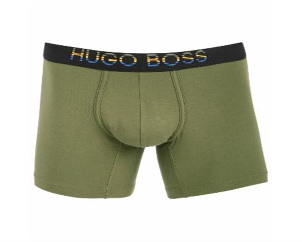 Hugo Boss Men's Underwear  Boxer Brief Logo Elastic Green Size Medium