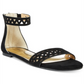 Thalia Sodi Women's Jacey Microfiber Geometric Flat Sandals Black Size 5.5M