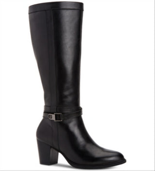 Giani Bernini Women's Rozario Leather Almond Toe Knee High Fashion Boots Black Size  6.5