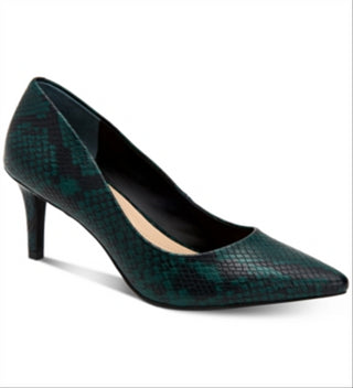 Alfani Womens Jeules Faux Leather Snake Print Pumps Green Size -5M