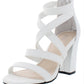 Bar III Women's Blythe Open Toe Special Occasion Strappy Sandals White Size 9.5
