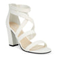 Bar III Women's Blythe Open Toe Special Occasion Strappy Sandals White Size 9.5