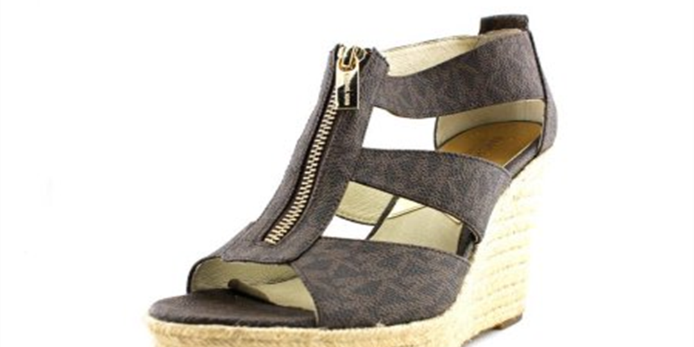 Michael Kors Women's Compense Damita Logo Sandale -Brown Size 10 M