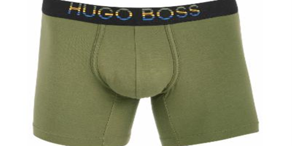 Hugo Men's Smooth Boxer Briefs Green Size Large