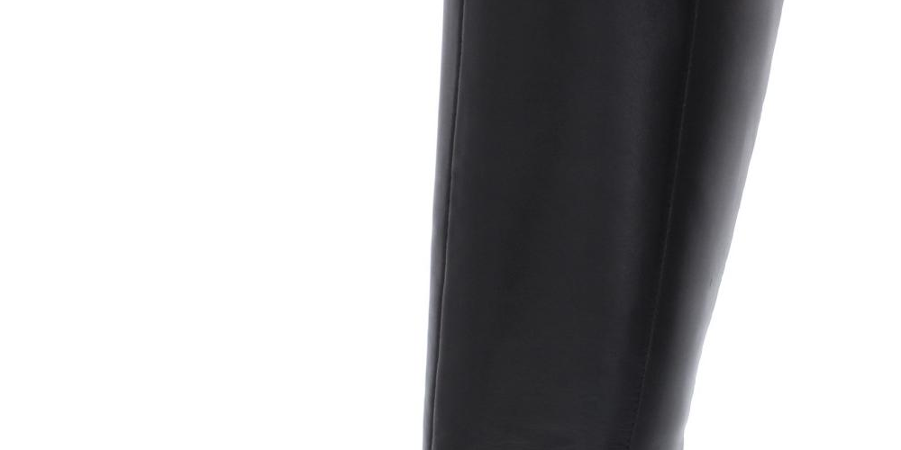 Alfani Women's Stretch Gore Hardware Detail Padded Perrii Round Toe Block Heel Zip up Leather Heeled Boots Black Size 10 M
