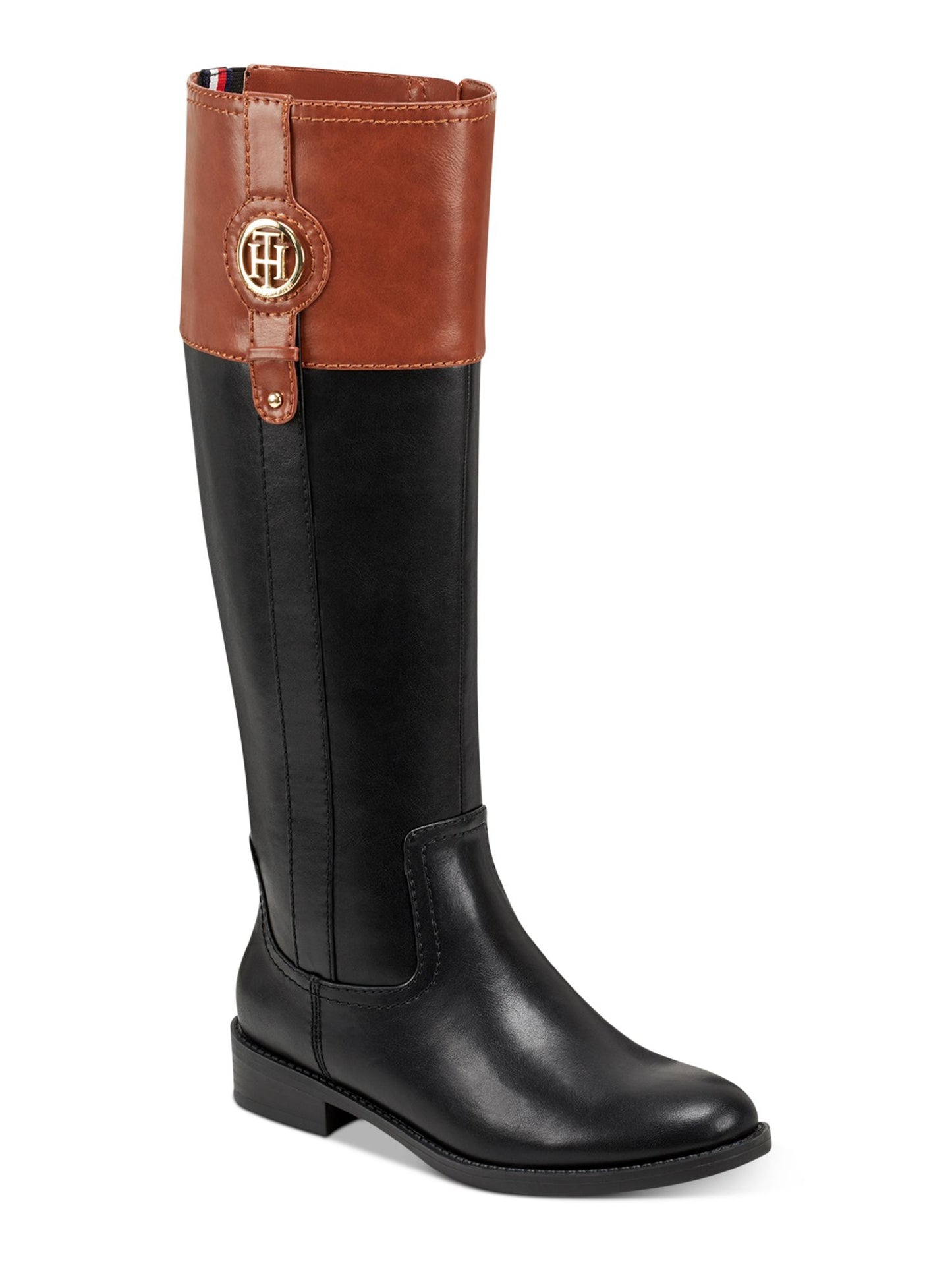 Tommy Hilfiger Women's Imina 3 Faux Leather Knee-High Riding Boots Black Size 7 M