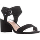 Bar III Women's Grommet Closure Ankle Strap Birdie Round Toe Block Heel Dress Sandals Black Size 7 M