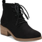 Style & Co Women's Pull-Tab Lace Cushioned Rizio Round Toe Block Heel Zip-up Booties Black Size 10 M