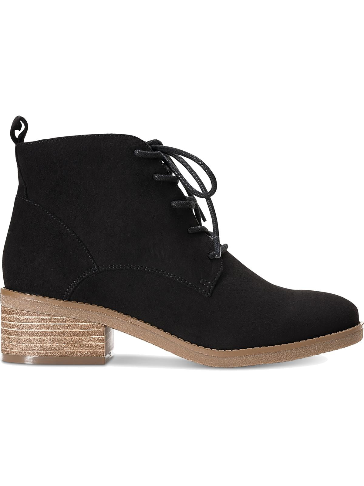 Style & Co Women's Pull-Tab Lace Cushioned Rizio Round Toe Block Heel Zip-up Booties Black Size 10 M