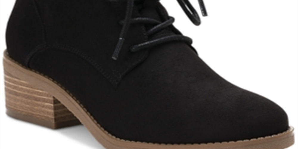 Style & Co Women's Pull-Tab Lace Cushioned Rizio Round Toe Block Heel Zip-up Booties Black Size 10 M