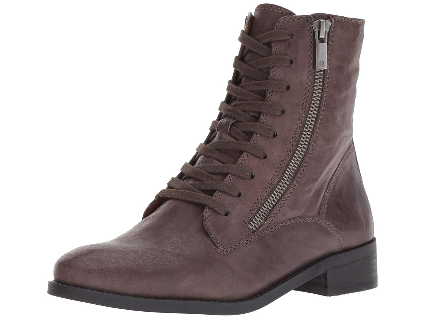 Lucky Brand Women's Hildran Leather Almond Toe Ankle Fashion Boots Brown Size 5.5M