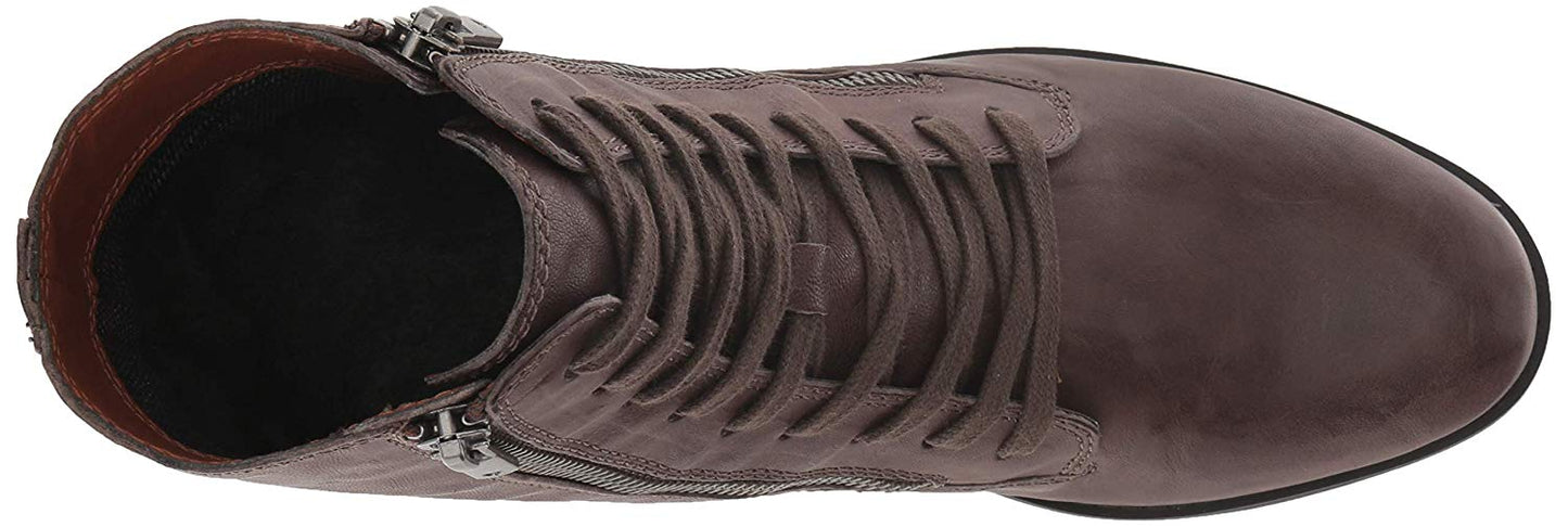 Lucky Brand Women's Hildran Leather Almond Toe Ankle Fashion Boots Brown Size 5.5M