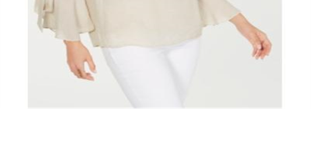 Thalia Sodi Women's  Gauze Off-the-Shoulder Lace-up Top  Beige Size Large