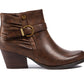 BareTraps Women's Russell Block Heel Ruched Booties Brown  Size 7.5 M
