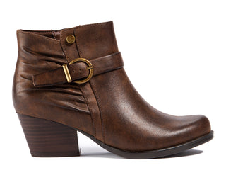 BareTraps Women's Russell Block Heel Ruched Booties Brown  Size 7.5 M